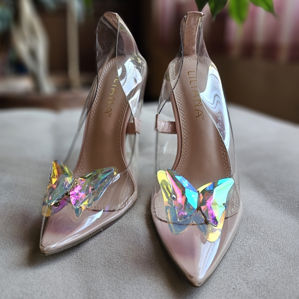 Liliana Iridescent Butterfly Heels